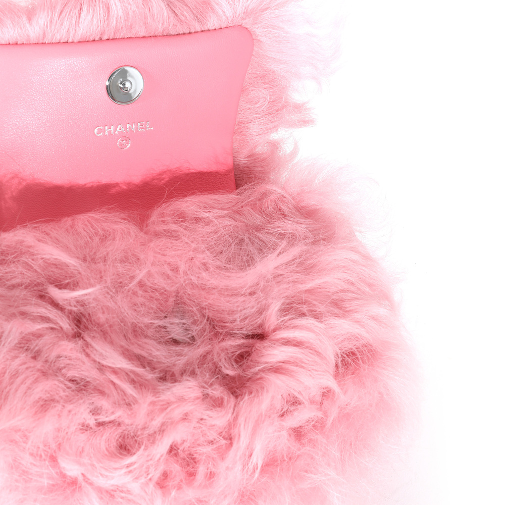 Chanel Pink Shearling Lambskin Jewel Hook Card Holder - Picture 5 of 7